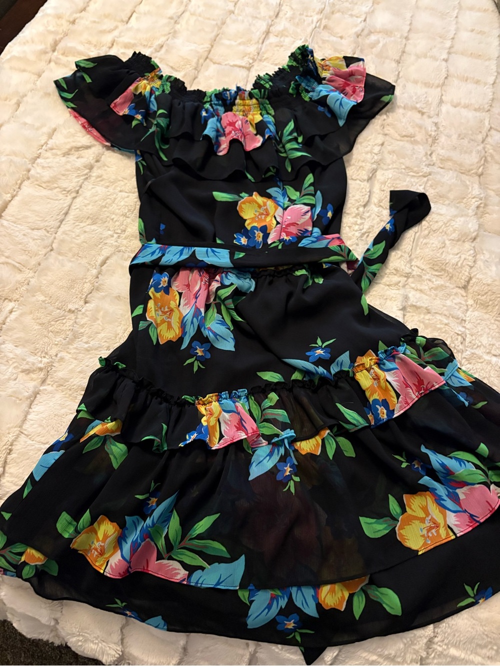 Ralph Lauren Floral Ruffle Dress Sz 8
